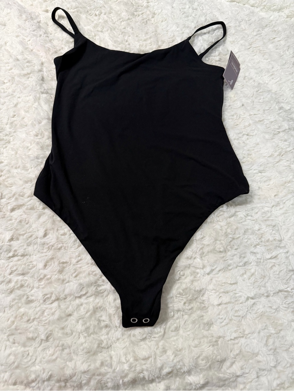 Auden Black Spaghetti Strap Slim Bodysuit size medium NWT